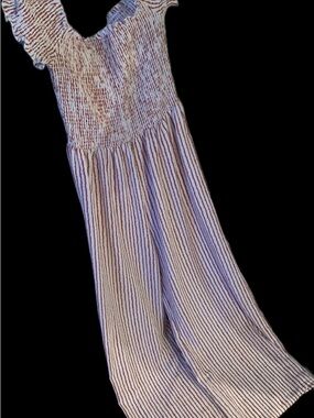 Striped Jumpsuit - White & Red Stripes